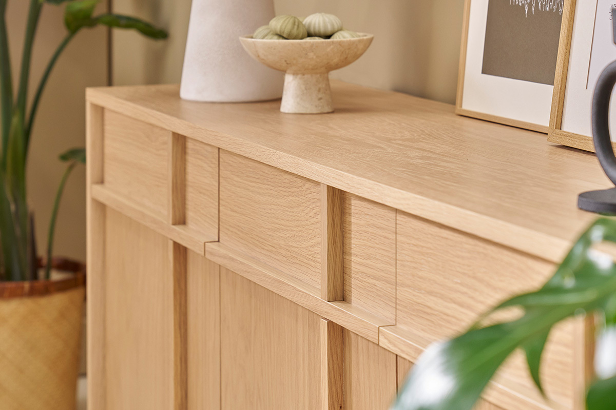 Buffet en bois clair ch�ne L160 cm ZAO