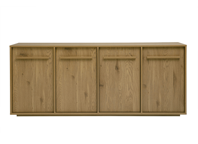 Buffet finition bois clair ch&ecirc;ne 4 portes L180 cm LOTHAIRE
