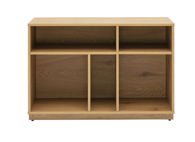 Buffet ouvert avec rangements finition bois clair ch&ecirc;ne L96 cm SEVILLE