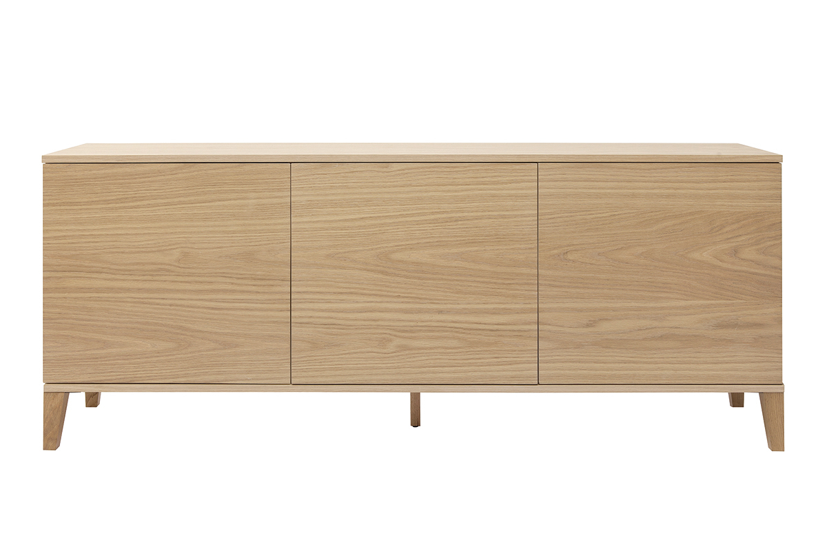 Buffet scandinave en bois clair ch�ne 3 portes L180 cm FREDDY