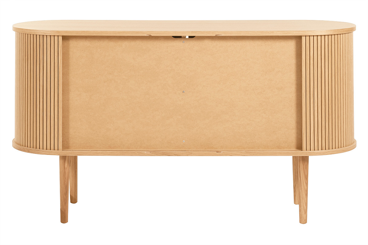Buffet vintage en bois clair ch�ne 2 portes coulissantes L138 cm EPIC