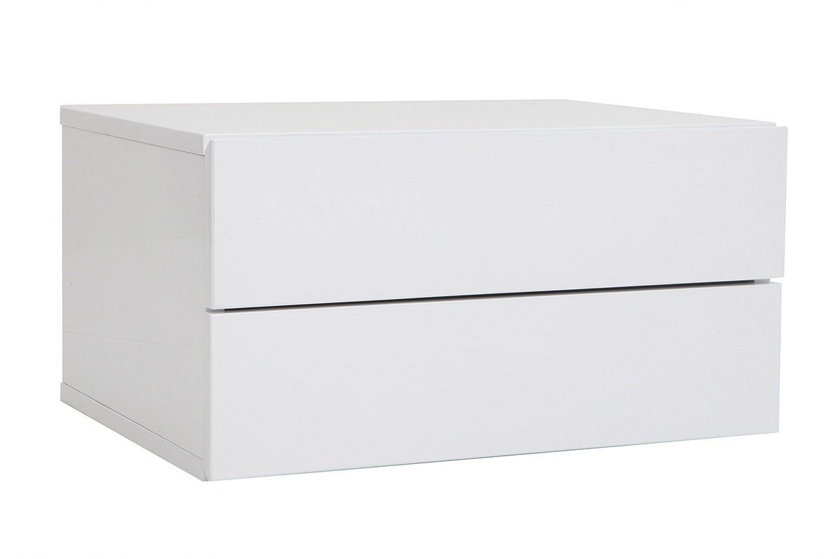 Caisson de rangement 2 tiroirs blanc laqu� MAX