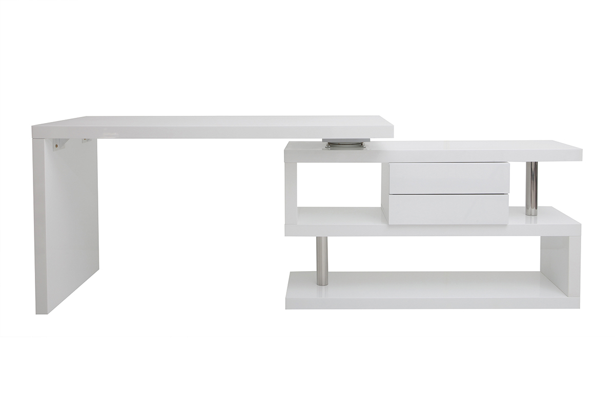 Caisson de rangement 2 tiroirs blanc laqu� MAX