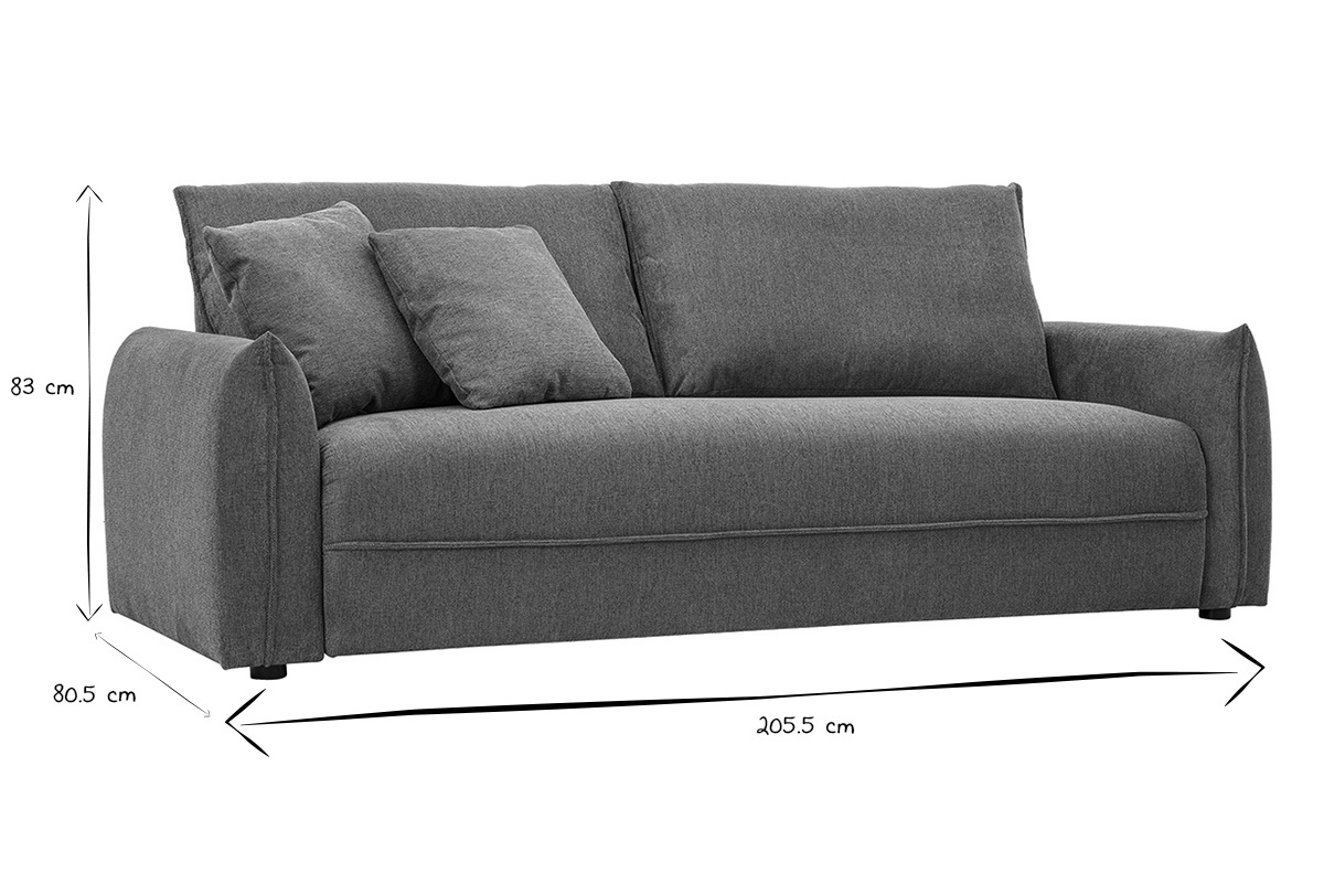 Canap� 3 places en tissu effet velours textur� terre br�l�e PIO