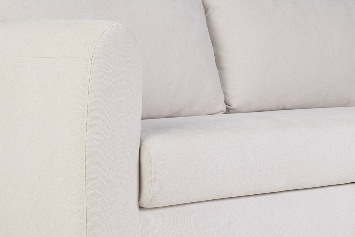 Canap� convertible 3 places en tissu effet velours beige HARLO