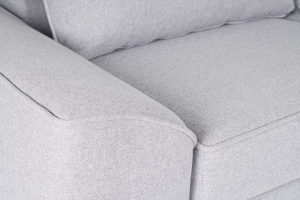 Canap� convertible design 3 places en tissu gris et m�tal noir GAEL