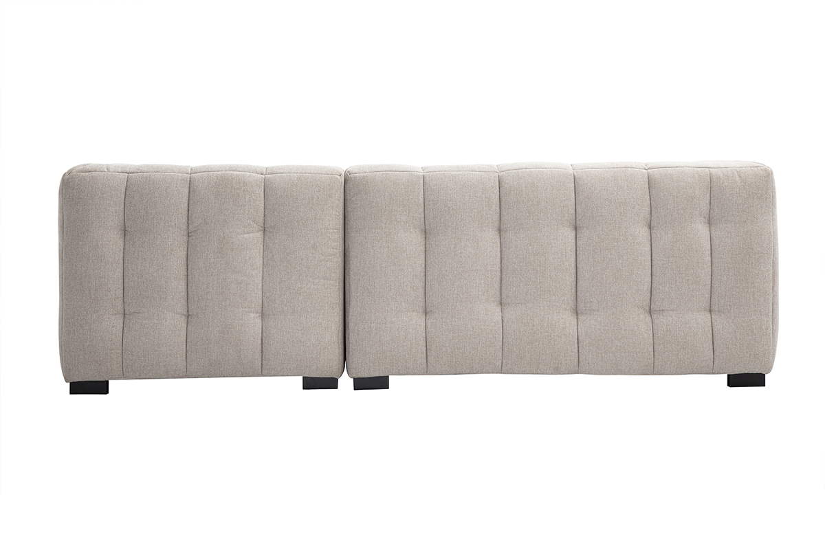 Canap� d'angle droit 3 places en tissu effet velours beige CORTO