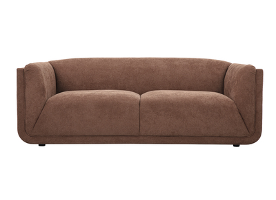 Canap&eacute; design 3 places en tissu chenille terre br&ucirc;l&eacute;e HOSBO