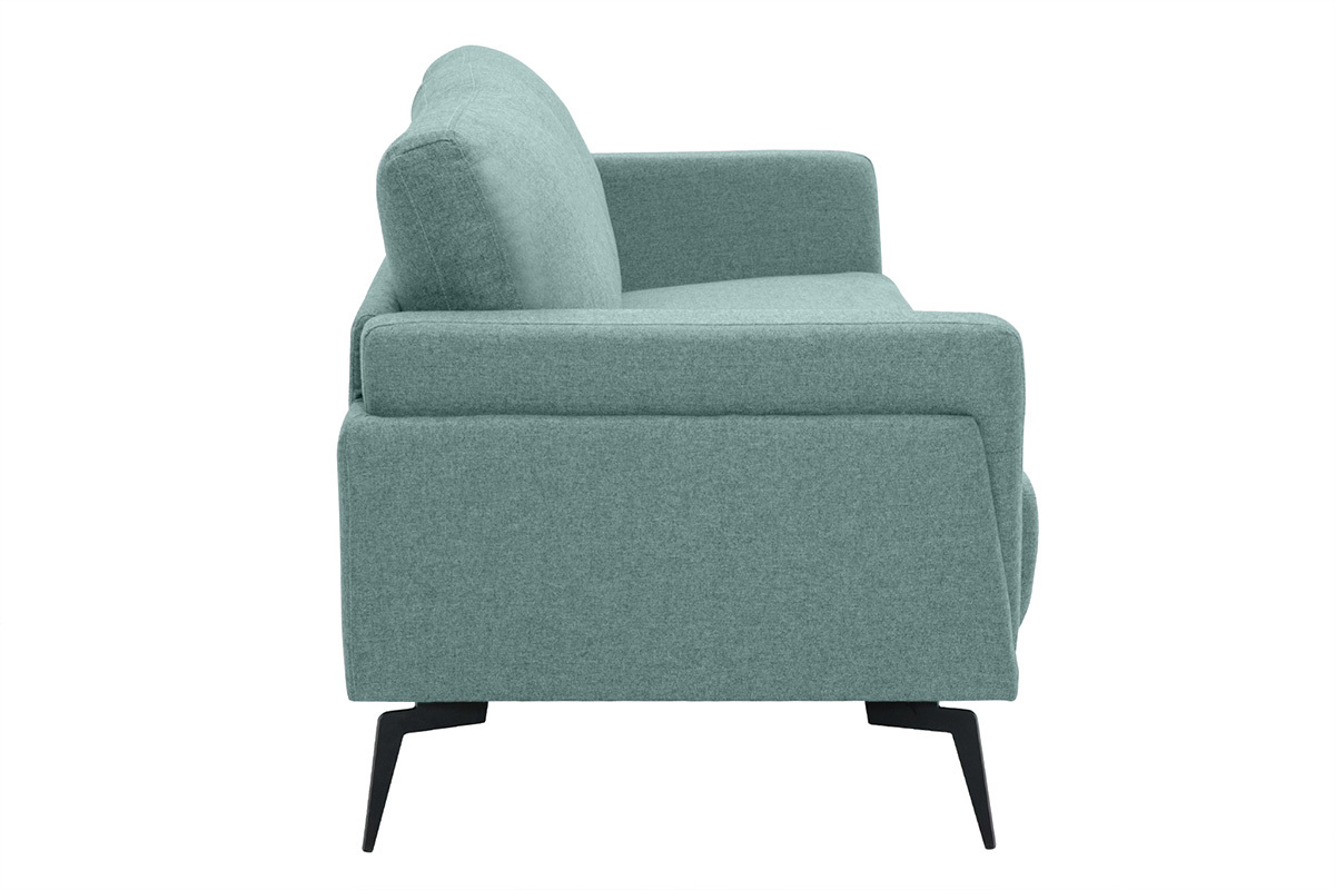 Canap� design 3 places en tissu vert de gris et m�tal noir MOSCO
