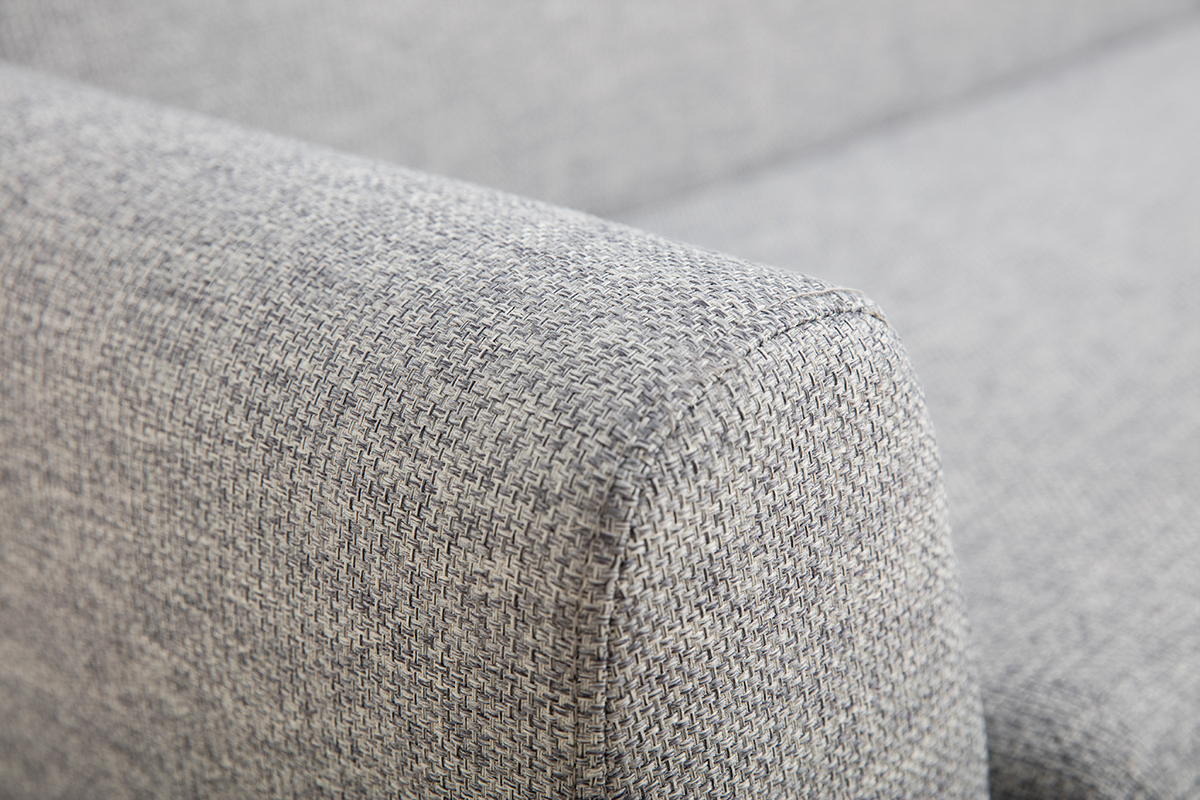 Canap� scandinave 3 places en tissu gris clair et bois clair PURE