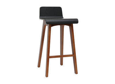 Chaise de bar scandinave noir et bois fonc&eacute; H65 cm BALTIK