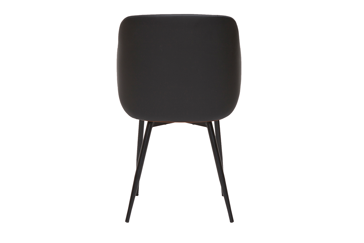 Chaise design noir, bois fonc� et m�tal LUCIEN