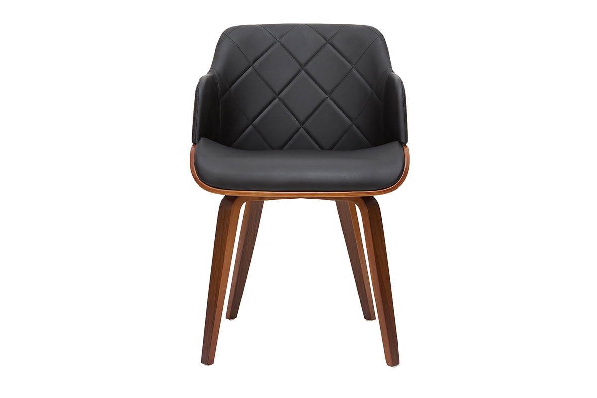 Chaise design noir et bois fonc� LUCIEN