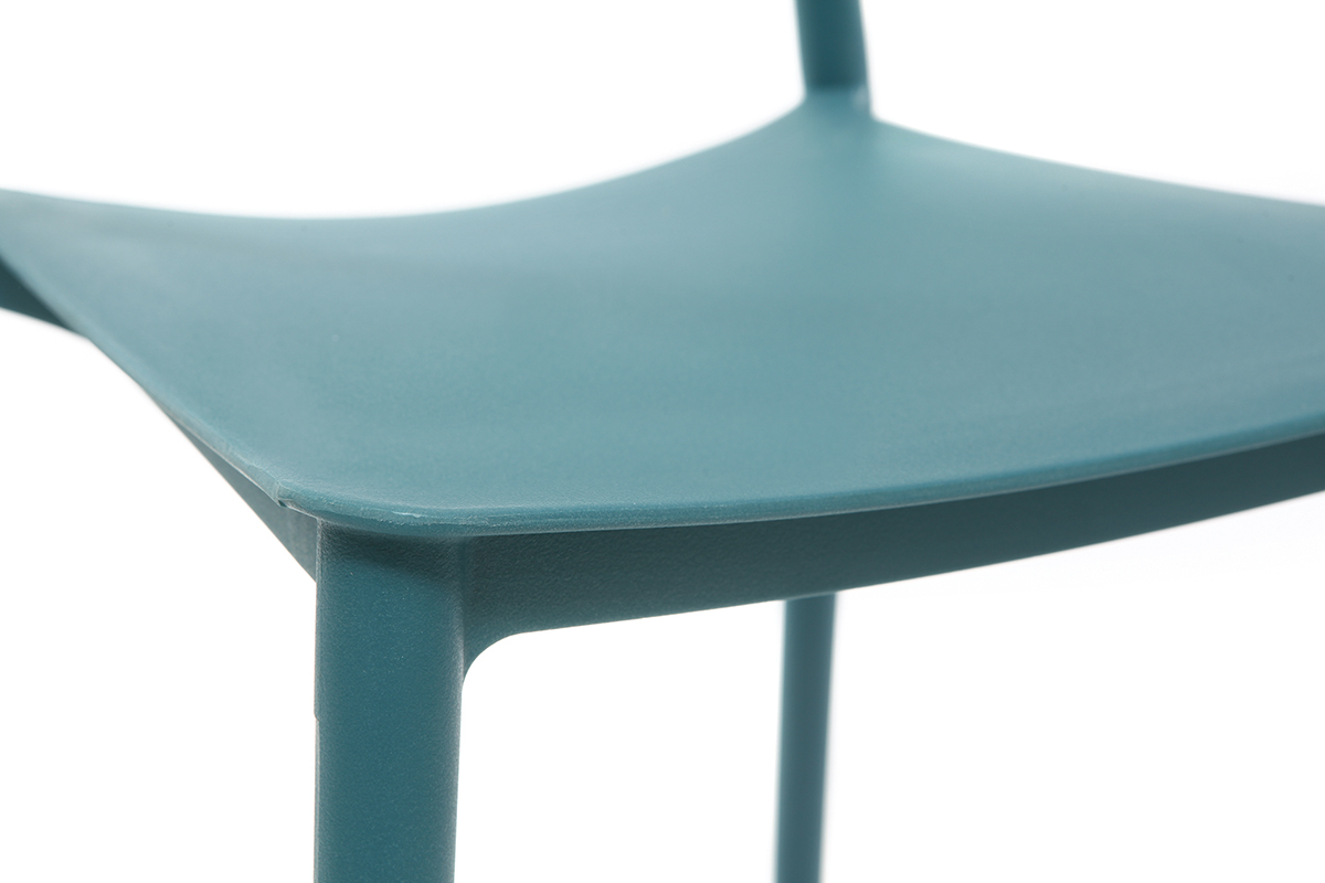 Chaises design empilables bleu canard int�rieur - ext�rieur (lot de 2) ANNA