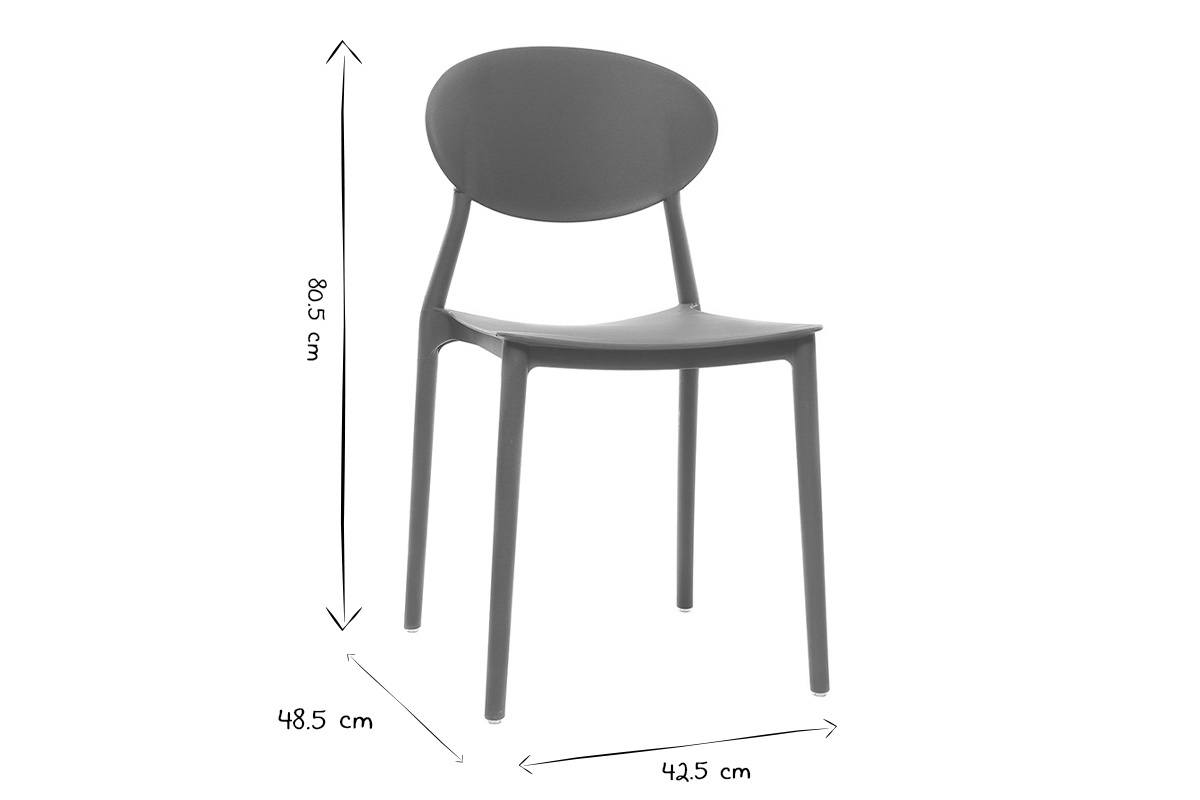 Chaises design empilables bleu canard int�rieur - ext�rieur (lot de 2) ANNA