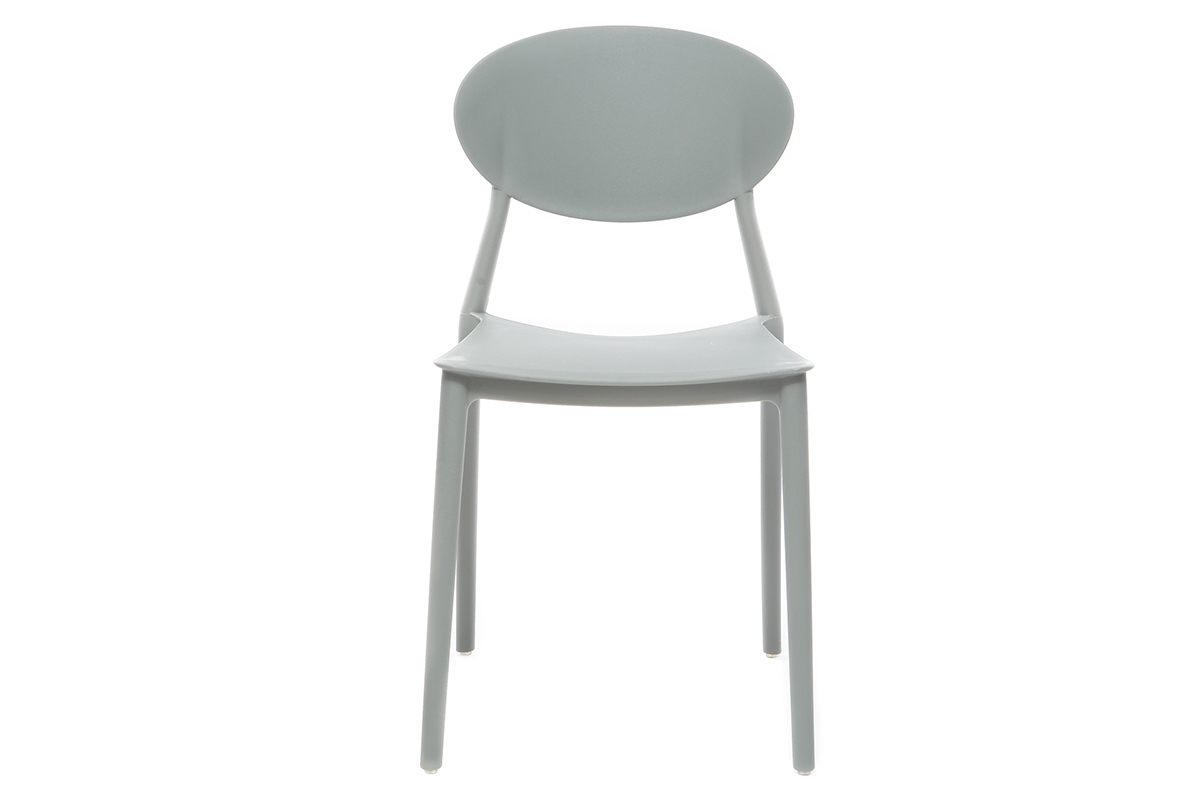 Chaises design empilables gris clair int�rieur - ext�rieur (lot de 2) ANNA
