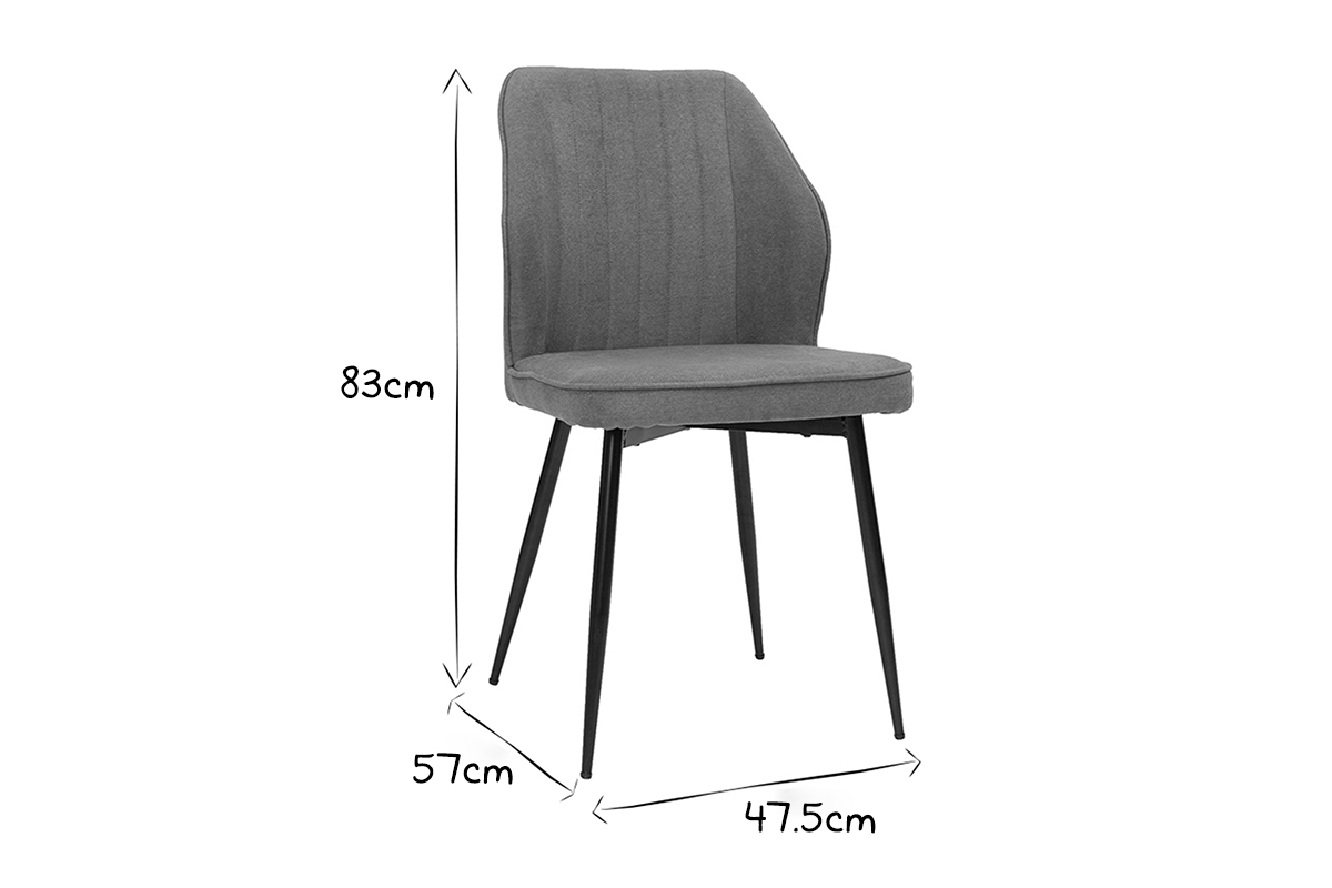 Chaises design en tissu effet velours jaune moutarde et m�tal noir (lot de 2) FANETTE