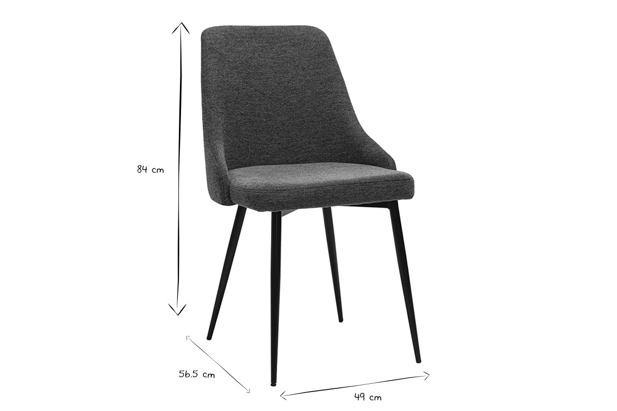 Chaises design en tissu effet velours textur� vert fonc� et m�tal noir (lot de 2) CULT