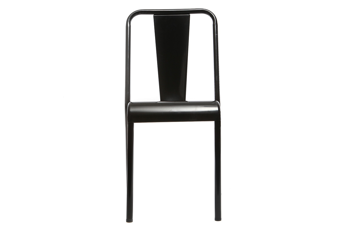 Chaises design m�tal noir (lot de 2) EVAN