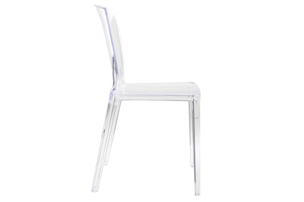 Chaises design transparentes empilables int�rieur - ext�rieur (lot de 2) ISLAND