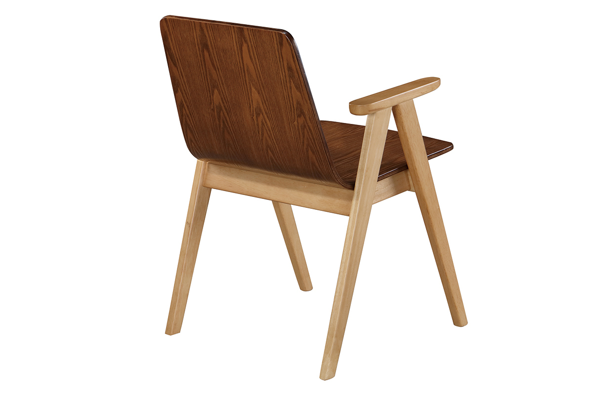 Chaises design vintage ch�ne et noyer lot de 2 DANA