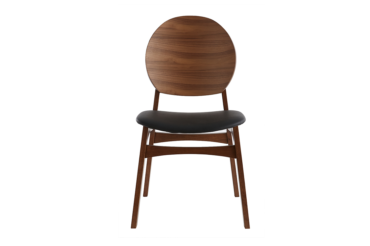 Chaises noires et bois fonc� (lot de 2) ELTON