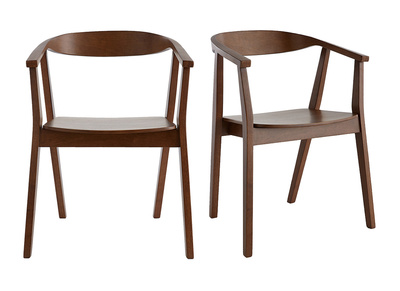 Chaises scandinaves en bois fonc&eacute; (lot de 2) BAHIA