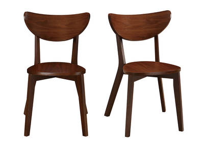 Chaises scandinaves en bois fonc&eacute; noyer (lot de 2) LEENA
