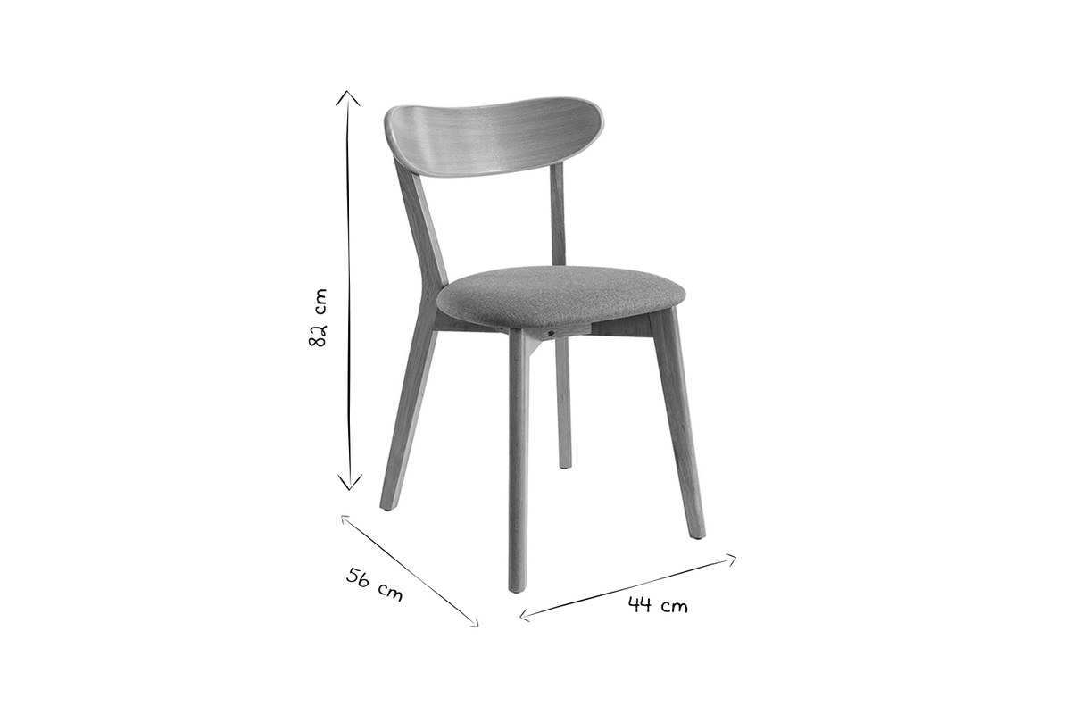 Chaises vintage en bois clair ch�ne et noir (lot de 2) DOVE