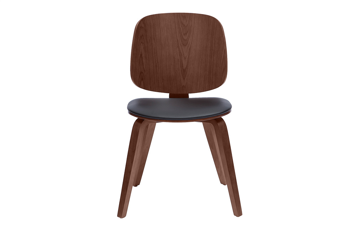Chaises vintage en bois fonc� et noir (lot de 2) BECK