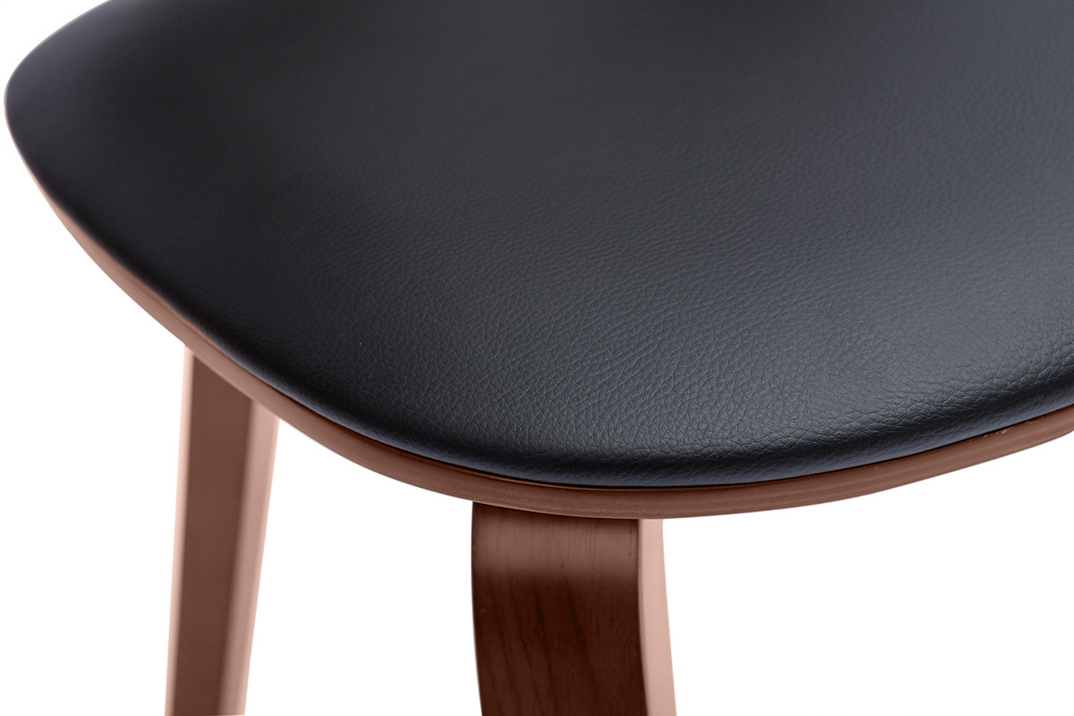 Chaises vintage en bois fonc� et noir (lot de 2) BECK