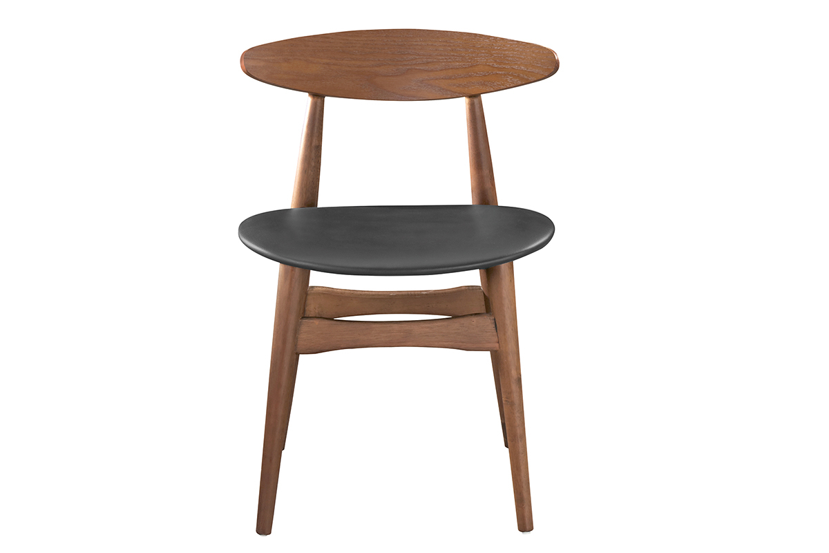 Chaises vintage en bois fonc� et noir (lot de 2) WALFORD
