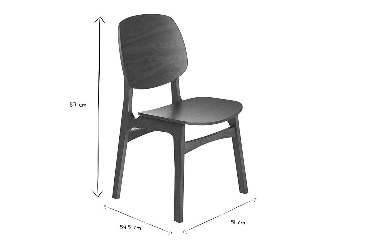 Dimensions de la chaise vintage SOQUETTE en noir et blanc : 87 cm de haut, 54,5 cm de large, 51 cm de profondeur.