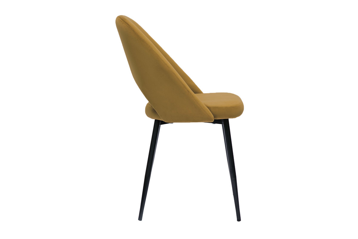 Chaises vintage en tissu velours bronze et m�tal noir (lot de 2) COSETTE