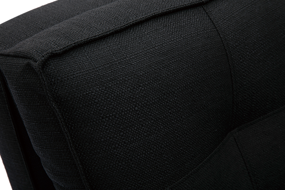 D�tail du tissu noir capitonn� de la chauffeuse convertible SALLY.