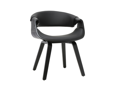 Fauteuil design noir et bois noir ARAMIS