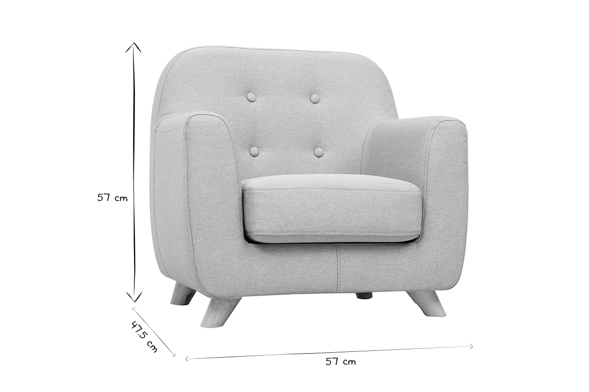 Fauteuil enfant scandinave en tissu menthe � l'eau et bois clair NORKID
