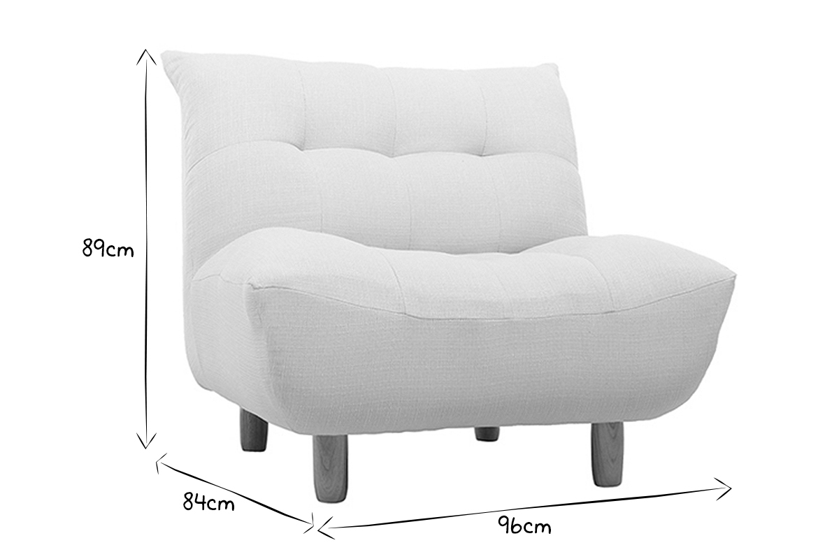 Fauteuil scandinave en tissu menthe � l'eau et bois clair YUMI