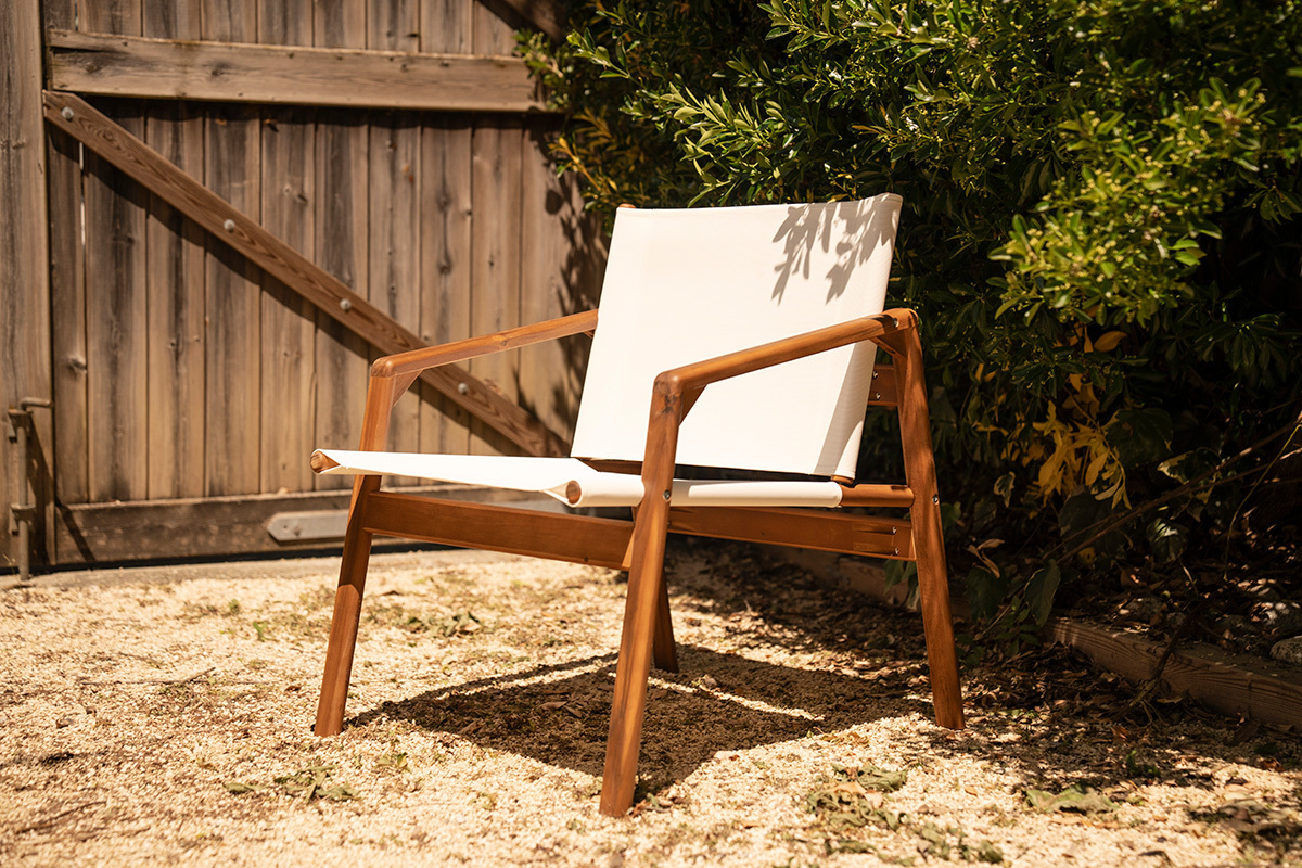 Salon de jardin blanc et bois massif PADANG