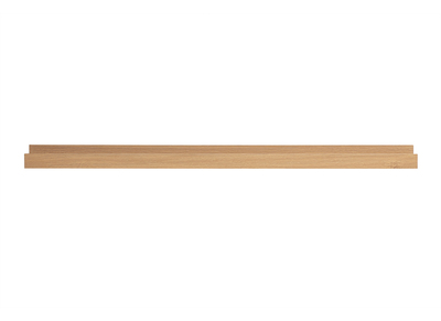 Support mural cadres photos - &eacute;tag&egrave;re lin&eacute;aire en bois clair ch&ecirc;ne L120 cm LINEA
