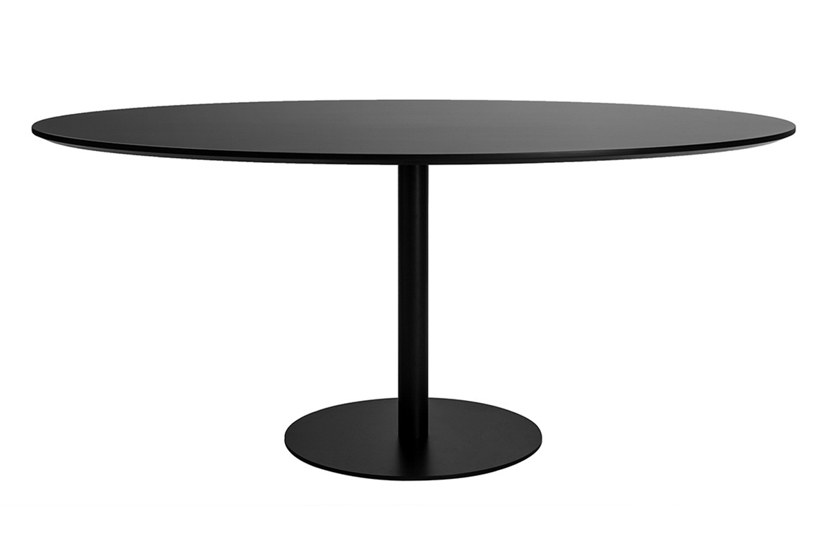 Table � manger design noire ovale L170 cm HALIA
