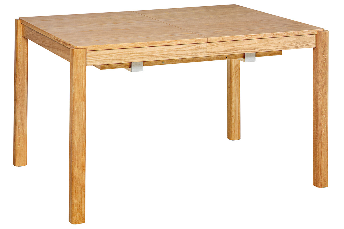 Table � manger extensible rallonges int�gr�es en bois clair ch�ne rectangulaire L125-238 cm AGALI