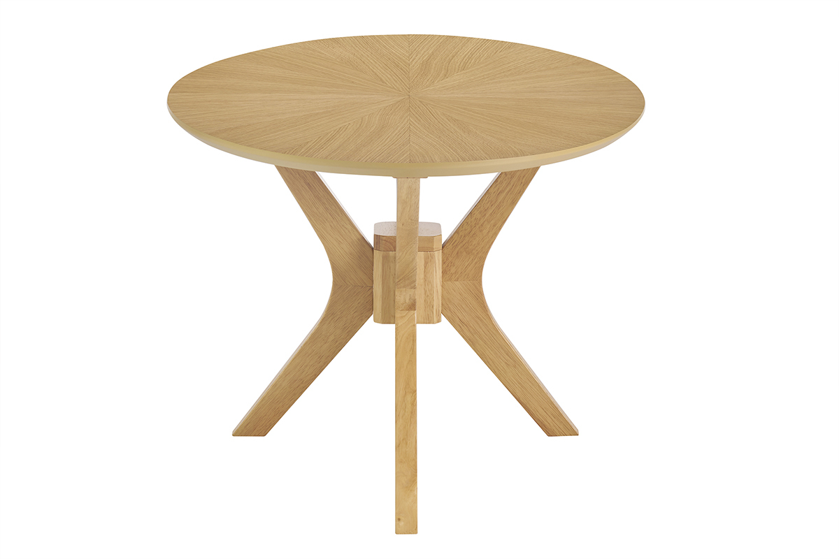 Table basse ovale en bois clair ch�ne 90 cm DIELLI