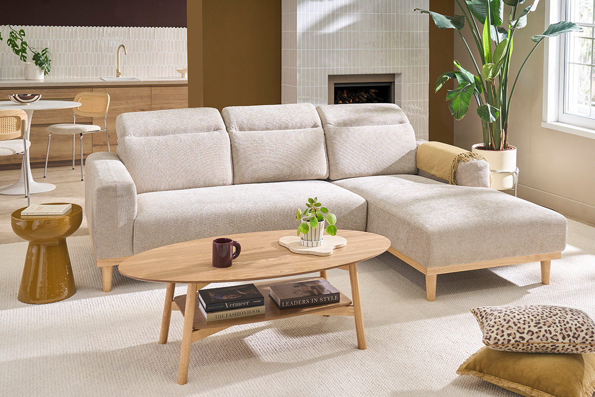 Table basse ovale en bois clair L120 cm HANAE
