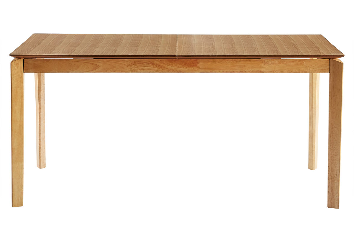 Table extensible rallonges int�gr�es rectangulaire en bois clair fr�ne L160-210 cm BONAVISTA