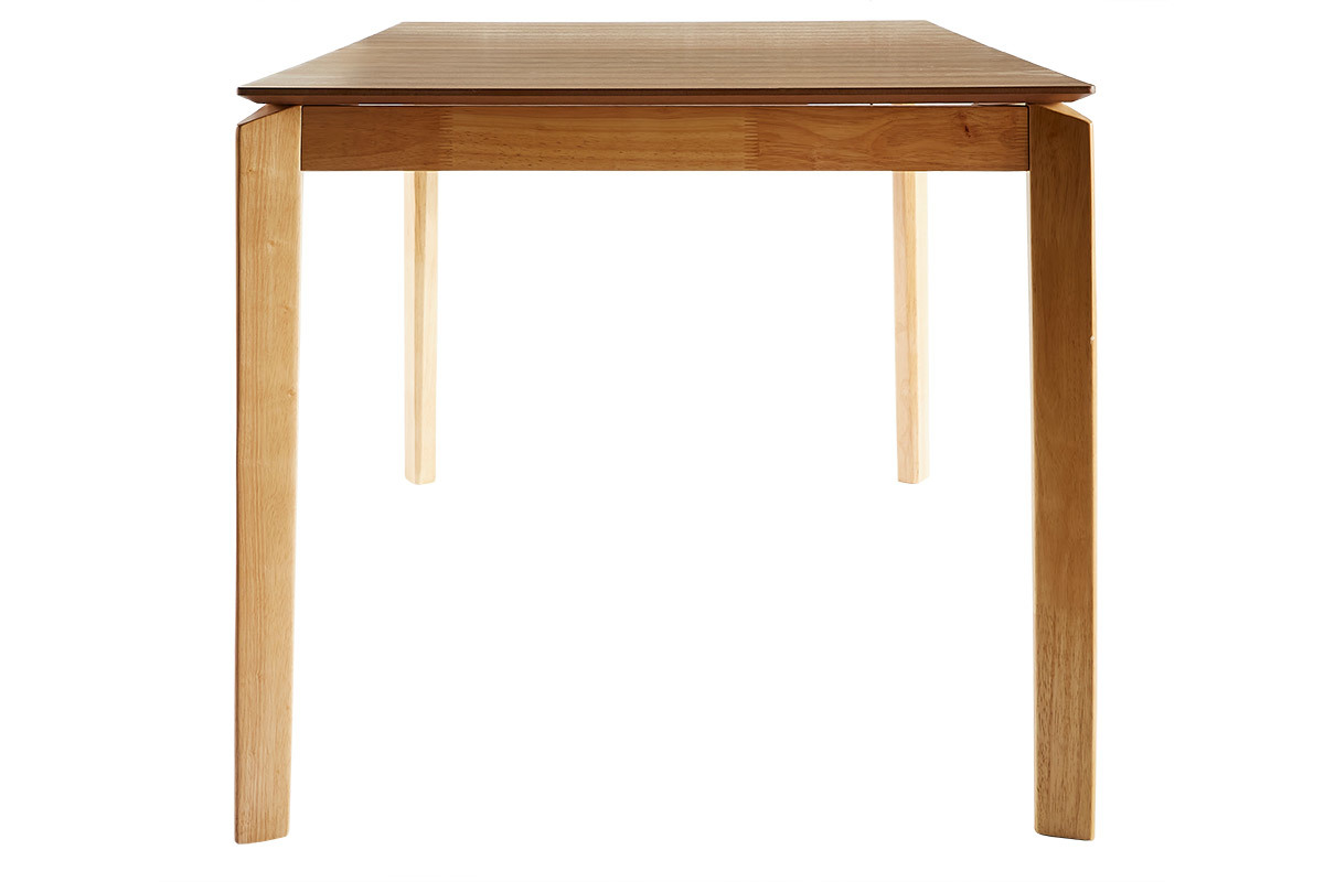 Table extensible rallonges int�gr�es rectangulaire en bois clair fr�ne L160-210 cm BONAVISTA