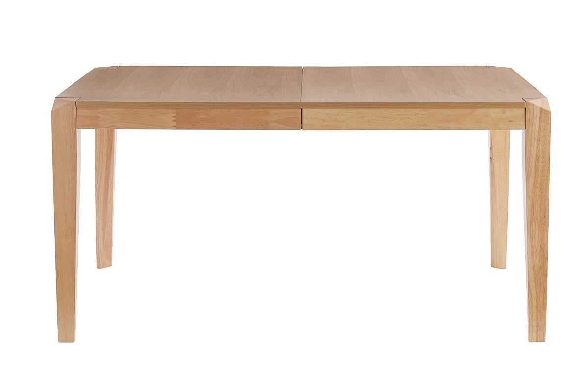 Table extensible rallonges int�gr�es rectangulaire en bois clair L150-180 cm BOLLY