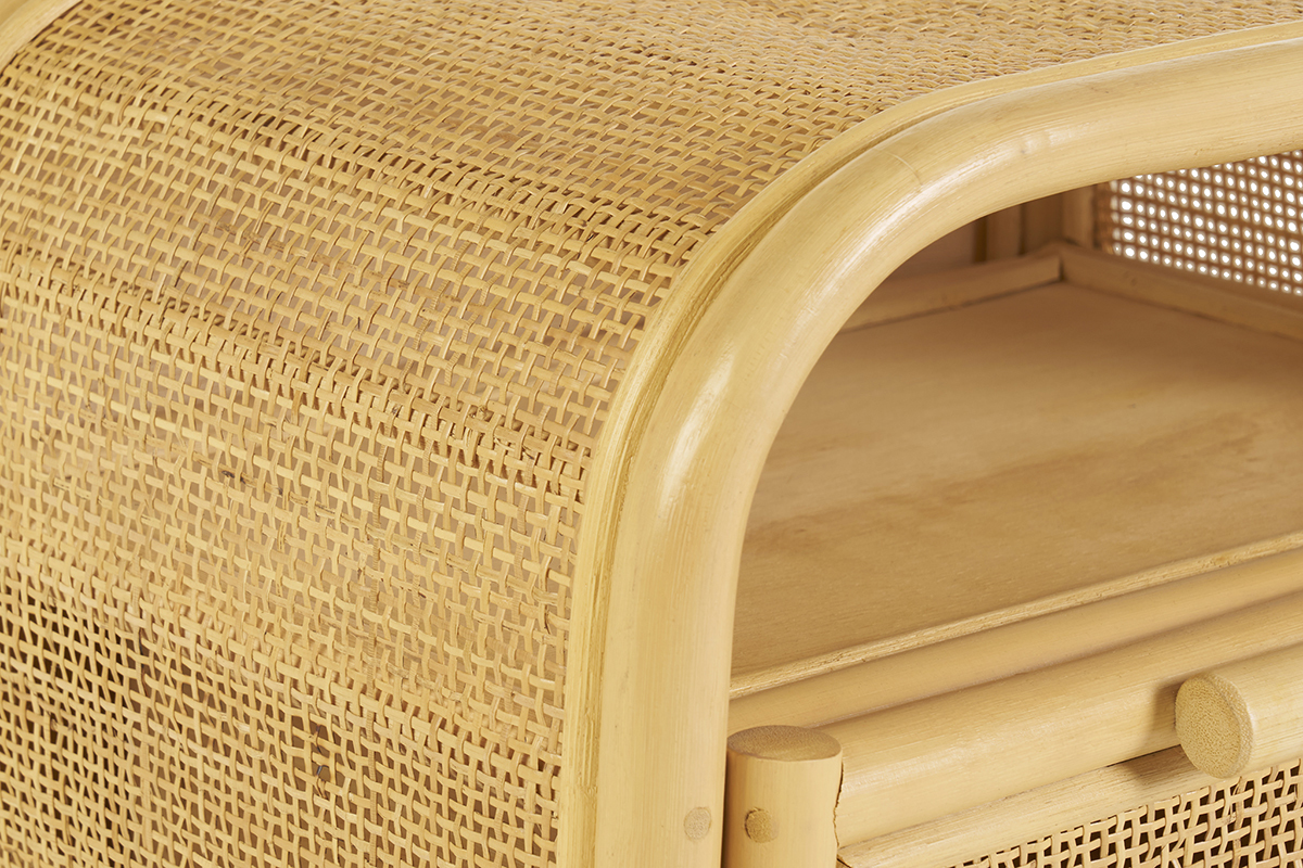 Tables de chevet avec tiroir en rotin (lot de 2) LUWAK
