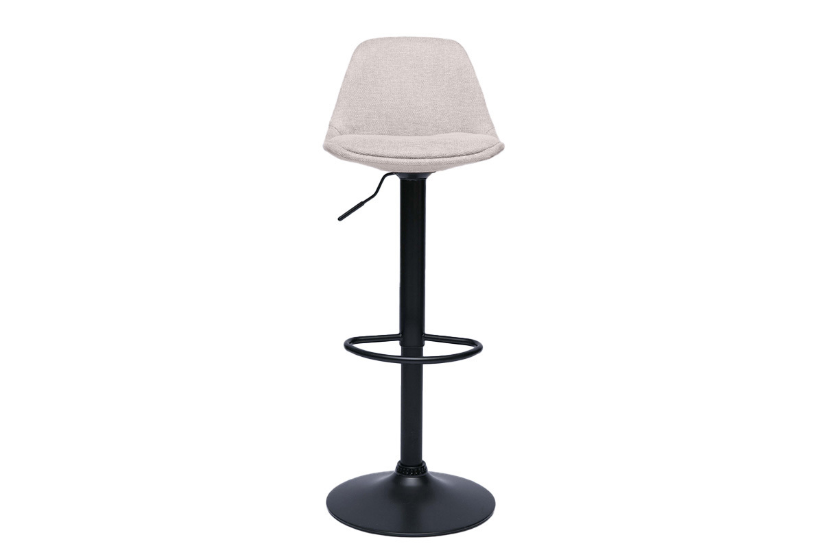 Tabourets de bar design en tissu effet velours textur� beige (lot de 2) STEEVY