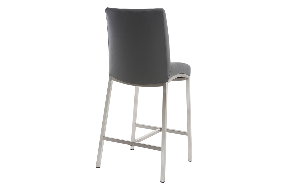 Tabourets de bar design gris fonc� H70 cm (lot de 2) OLLY